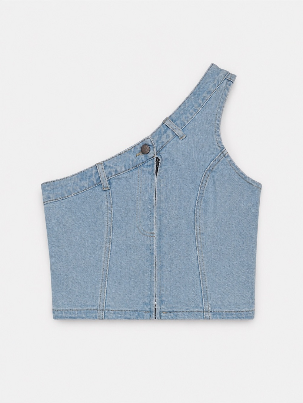 Superdown blue denim crop top in XS